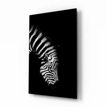 Stunning Zebra Glass Wall Art Canvas with Bold Stripes | Insigneart USA | vintageantiquesgifts.com