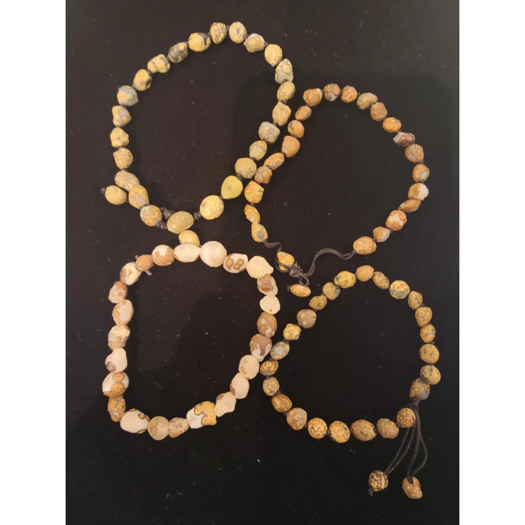 Four Zhuozi mountain eye agate beaded bracelets with earthy stones