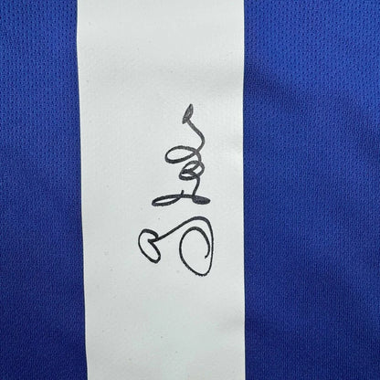 Blue fabric with white stripe and black squiggly design on ZOLA 21 Framed Soccer Jersey