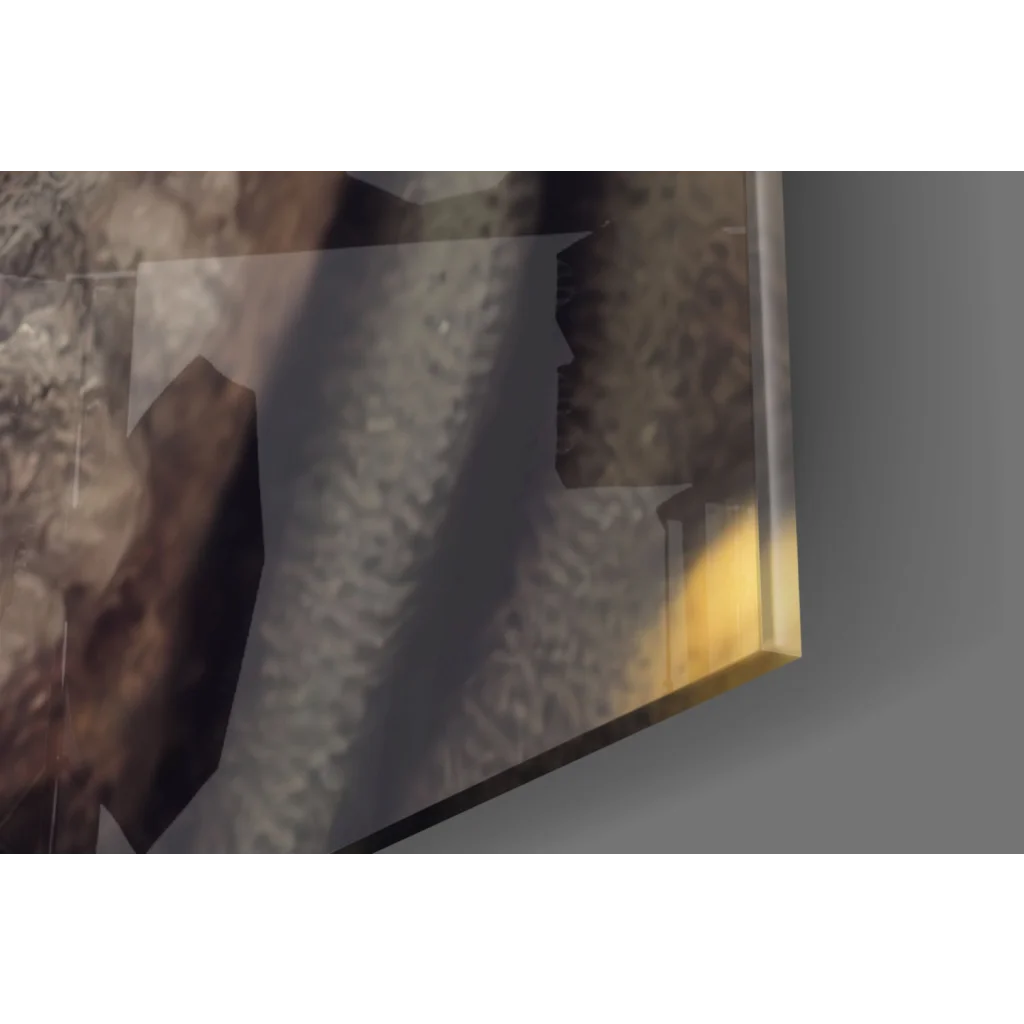 Silver zombie face wall art canvas with haunting gray tones