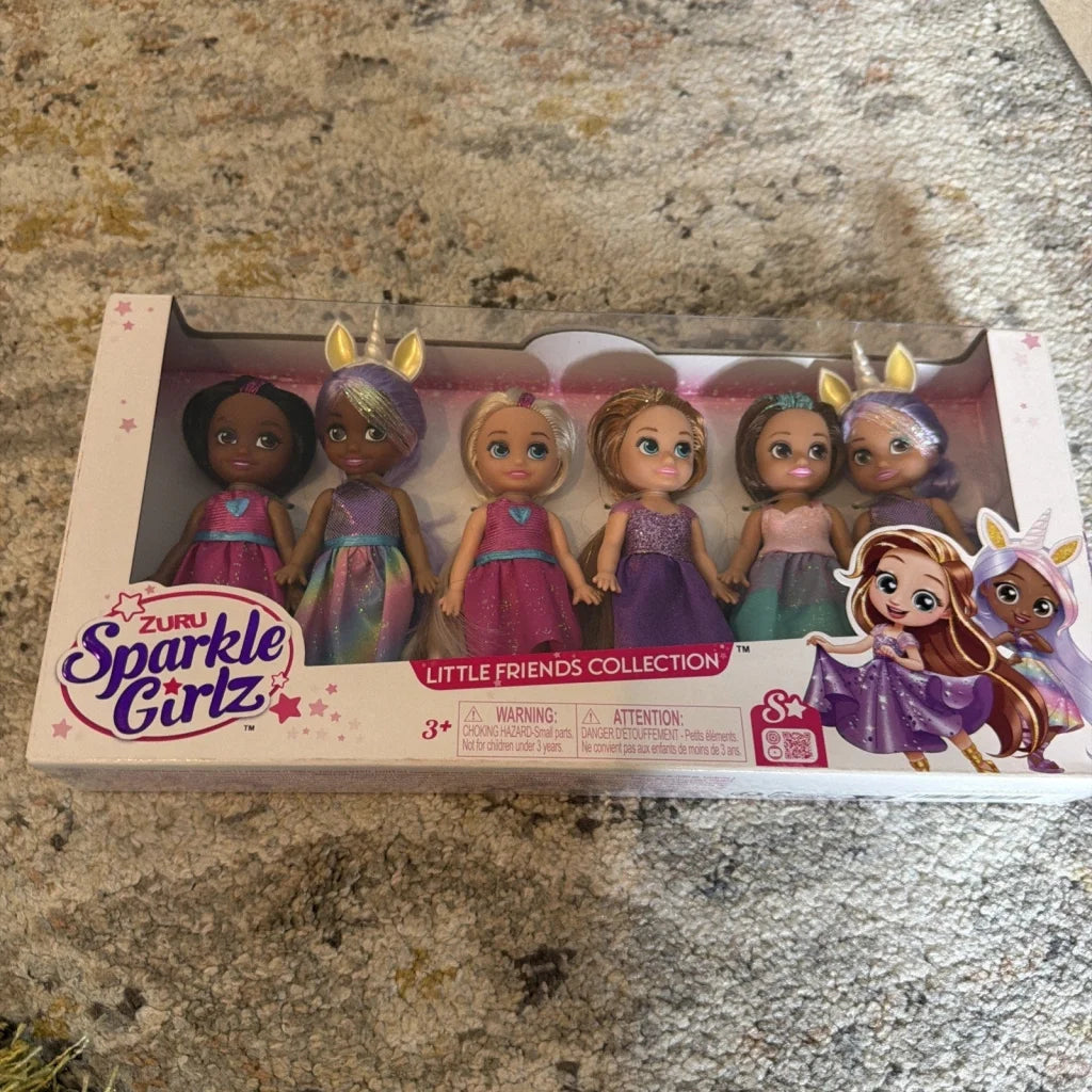 Zuru Sparkle Girlz Little Friends Collection 6 dolls in sparkly box