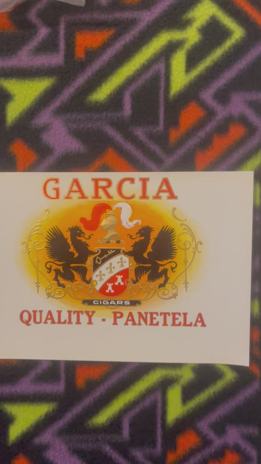 Antique Vintage 1900s - 1920s Garcia Gold Embossed Cigar Label 🚬 Stunning Americana!