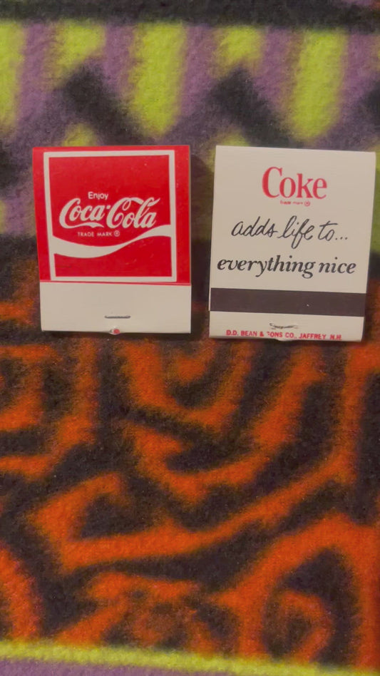 Vintage NOS 1970s Coca-Cola Matchbook 🔥 "Coke Adds Life" Unused Advertising Giveaway