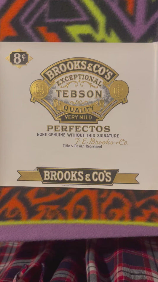 Antique Brooks & Co's Tebson Perfectos Cigar Label 🏷️ Red Lion PA Gold Embossed Lithograph Art American Made