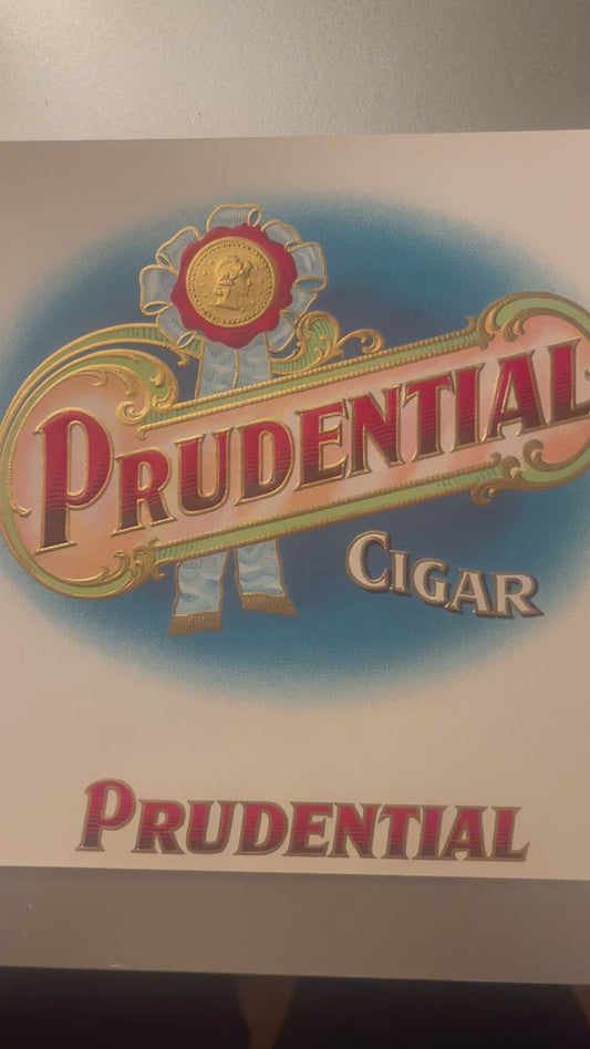 Antique Embossed Prudential Cigar Label ~ Gold Detailing, 1900s-1920s