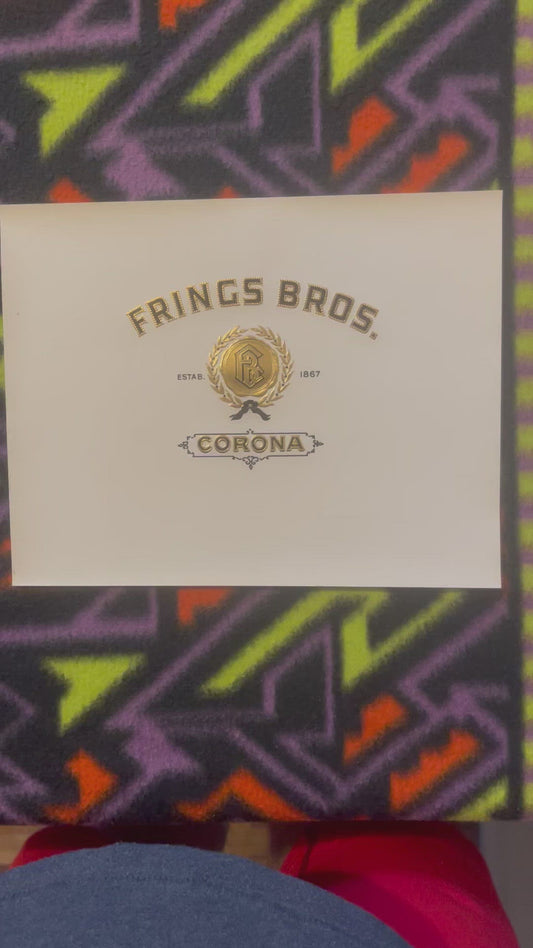 Antique Frings Bros Corona Cigar Label 1900s 🥂 Gold Embossed Est 1867 Tobacco Ephemera