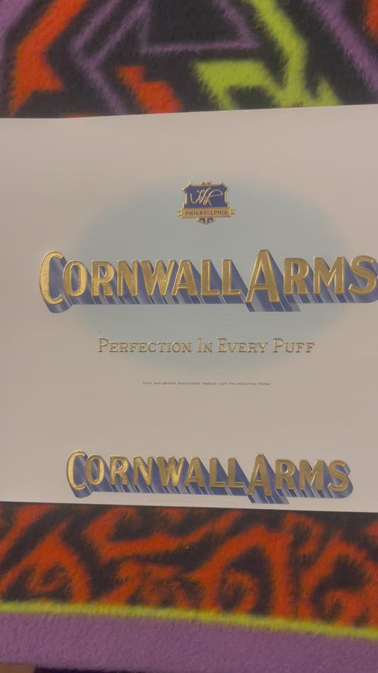 Antique Cornwall Arms Embossed Cigar Label From 1900s