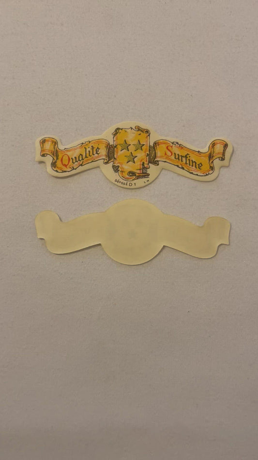 Antique Qualite Surfine Three Star Neck Label 1920s NOS Die Cut Paper Haberdasher Collar Band Ephemera American Made ✨