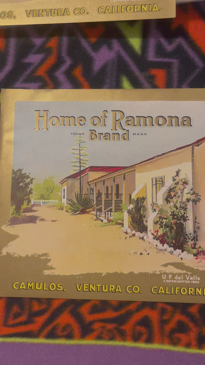 Discover the Enchanting 1900s Ramona Crate Label Collectible