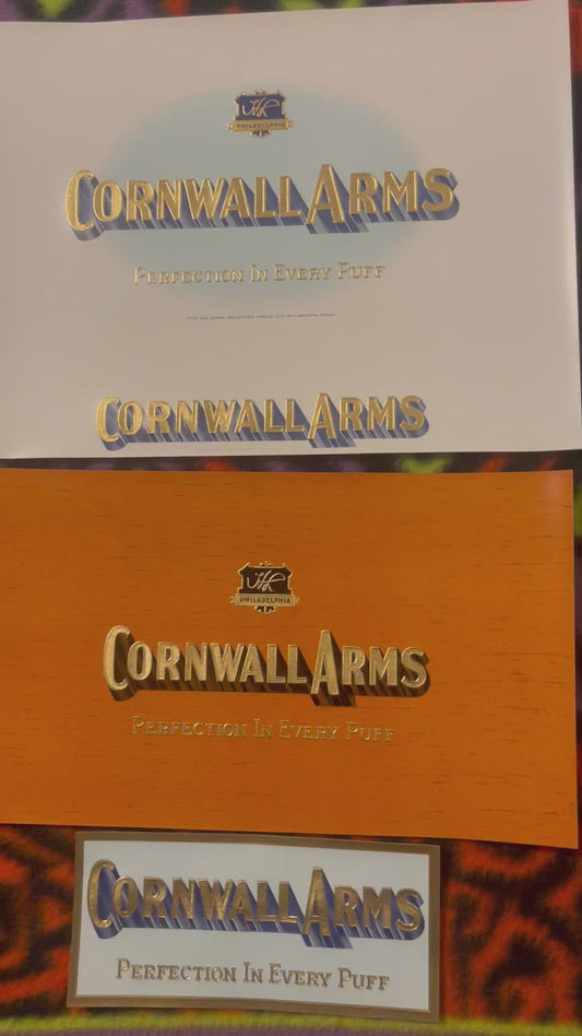 Combo All 3! Antique Vintage 1900s Cornwall Arms Embossed Cigar Labels, Philadelphia, PA 🚬