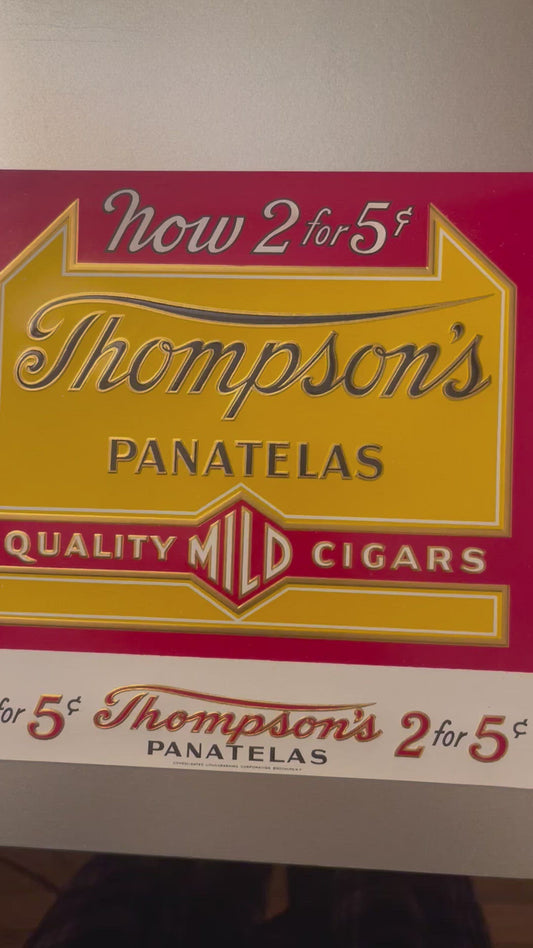 Antique 1920s Thompsons Embossed Cigar Label from Tampa FL
