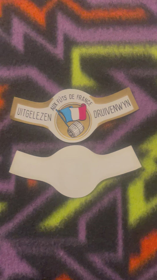 Antique French Wine Bottle Neck Labels 🍷 Uitgelezen Druivenwyn Aux Fûts de France Dutch Market 1920s