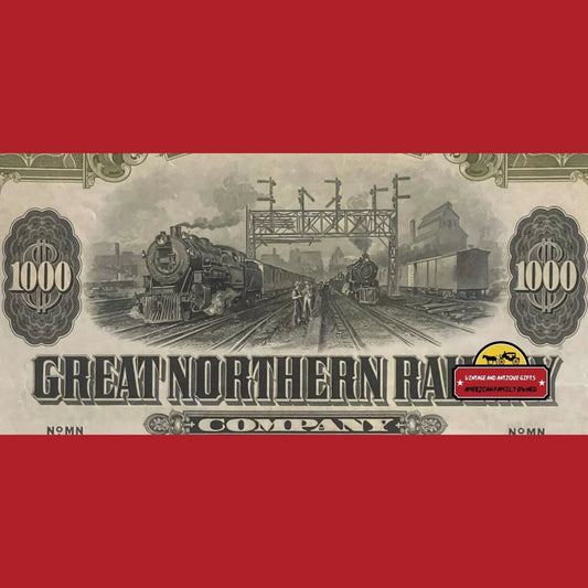 Antique Vintage 1945 Great Northern Railway Railroad Company Gold Bond Certificate Advertisements and Gifts Home page