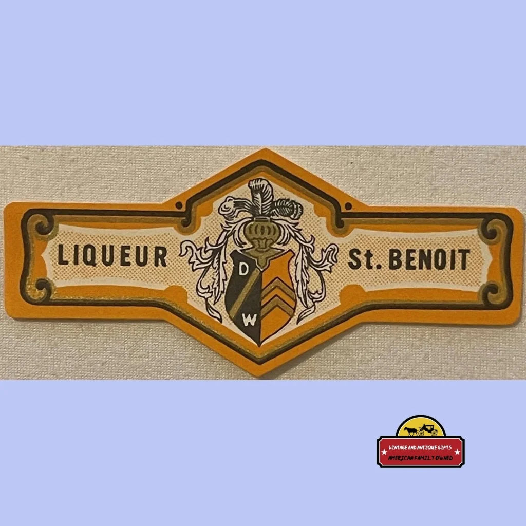 Antique Vintage St Benoit Liqueur Neck Label Orange 1920s - 1930s - Advertisements - Beer And Alcohol Memorabilia.