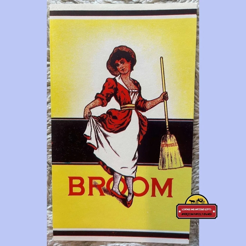 Antique Vintage Broom Label 1910s -1930s Maid Memorabilia - Advertisements - Labels. Own a Piece Of Housekeeping