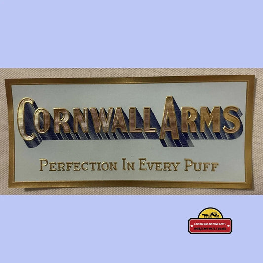 Antique Vintage Cornwall Arms Embossed Cigar Label 1900s - 1930s Advertisements Rare 1900s-1930s