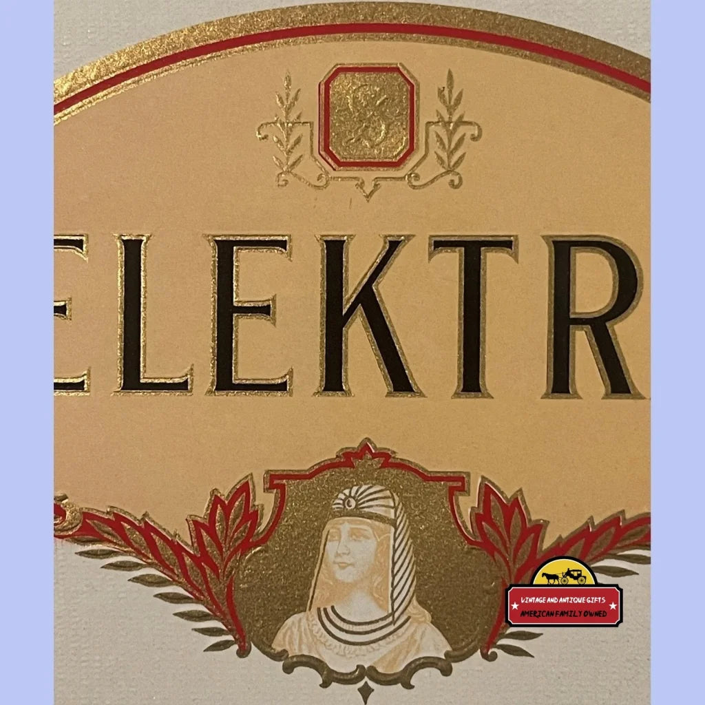 Antique Vintage Elektra Embossed Cigar Label Homage Richard Strauss 1900s - 1930s Advertisements and Gifts Home page