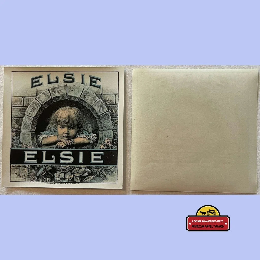 Antique Vintage Elsie Cigar Label 1900s - 1920s Cute Victorian Child! - Advertisements - Tobacco And Labels | Tobacciana