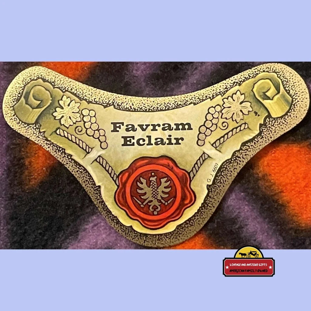 Antique Vintage Favram Eclair French Wine Label 1920s - 1930s Advertisements Beer and Alcohol Memorabilia Explosive