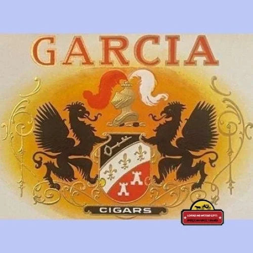 Antique Vintage Garcia Embossed Inner Cigar Label 1900s - 1920s Advertisements Authentic Label: