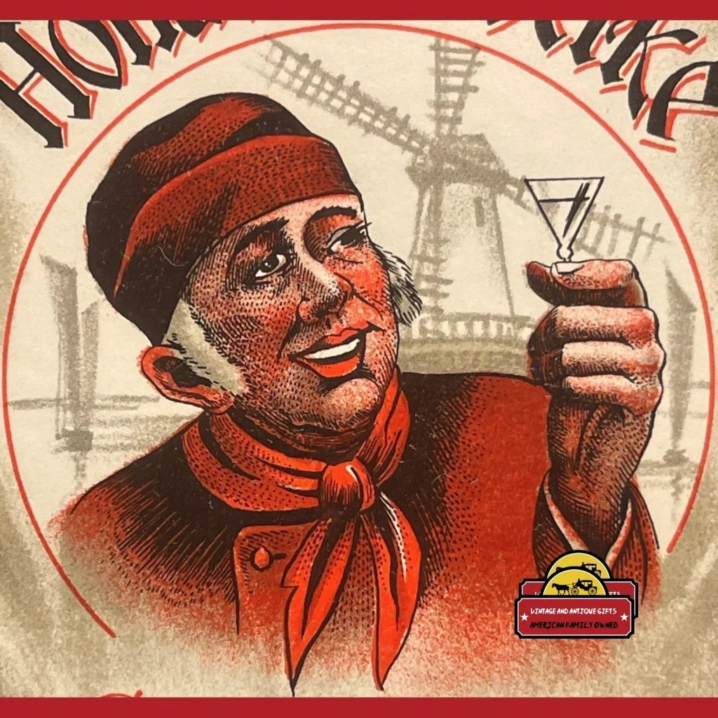 Antique Vintage Genever Hollands Boerke Liquor Alcohol Label 1920s Advertisements Beer and Memorabilia Rare Label: