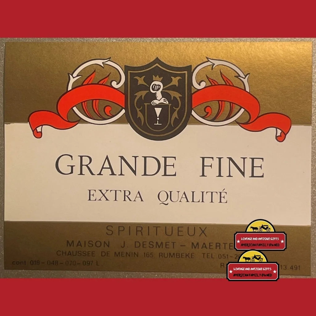 Antique Vintage Grande Fine Extra Qualite Wine Label 1920s Advertisements Beer and Alcohol Memorabilia Label: