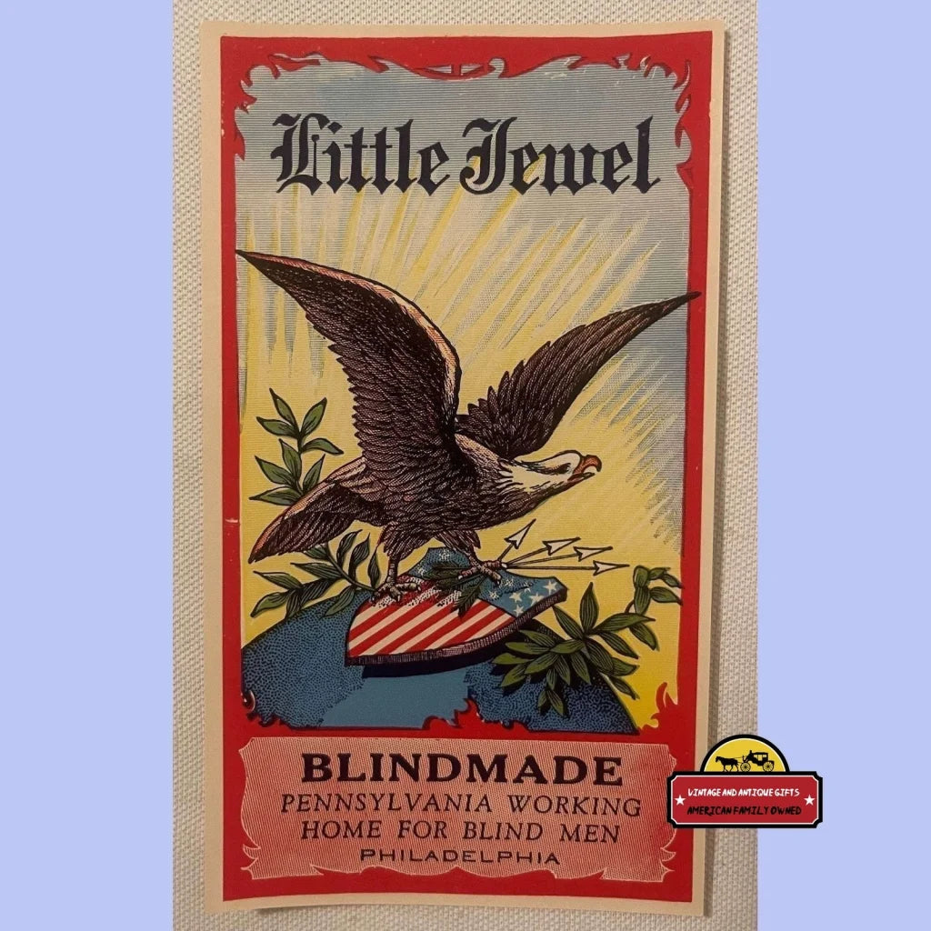 Antique Vintage Little Jewel Broom Label - Made By The Blind! 1900s - 1920s - Advertisements - Labels. By The Blind -