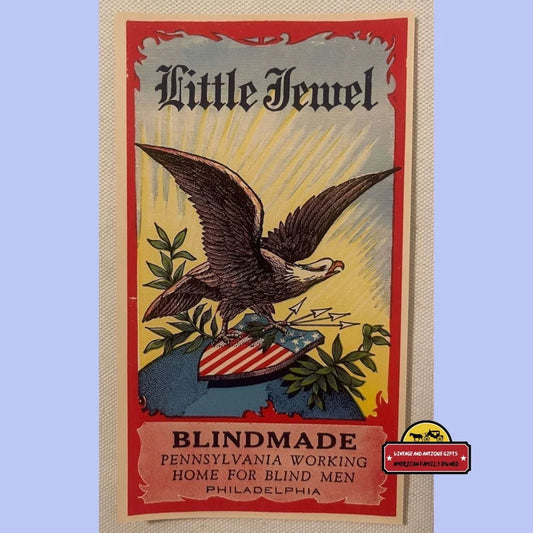 Antique Vintage Little Jewel Broom Label - Made By The Blind! 1900s - 1920s Advertisements Labels Rare - Handcrafted