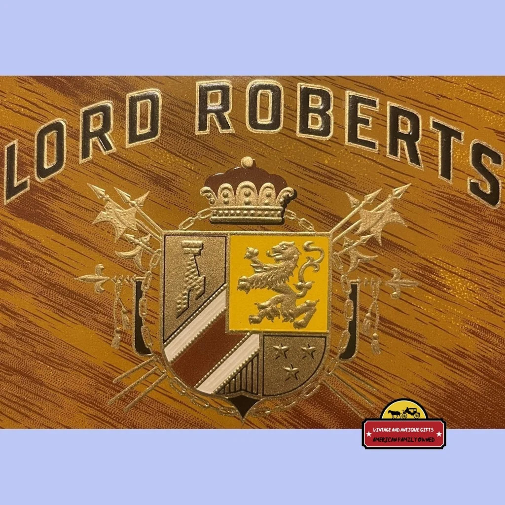 Antique Vintage Lord Roberts Embossed Cigar Label Wood Grain 1900s - 1920s - Advertisements - Tobacco And Labels |