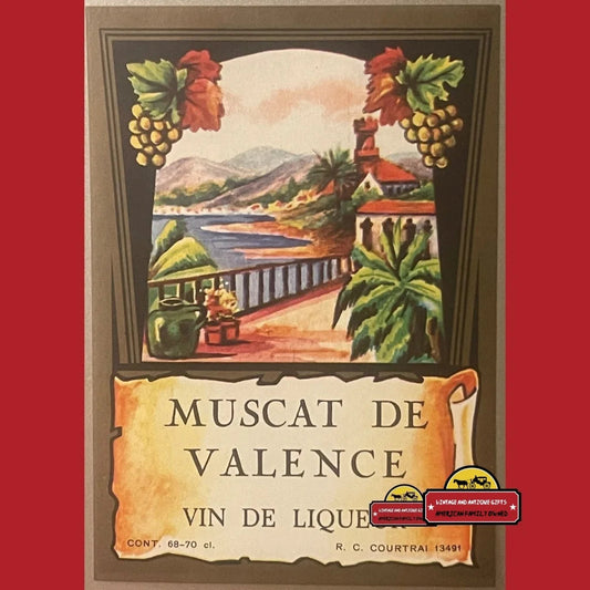 Antique Vintage Muscat De Valence Dutch Liquor Alcohol Wine Label 1930s Advertisements and Gifts Home page Label: