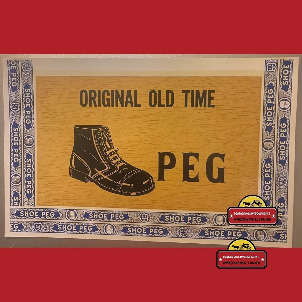 Antique Vintage Original Old Time Shoe Peg Cigar Label 1900s - 1920s - Advertisements - Tobacco And Labels | Tobacciana