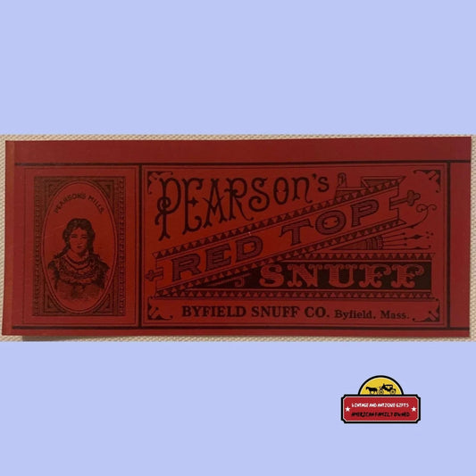 Antique Vintage Pearson’s Snuff Tobacco Label Byfield Ma 1910s - 1930s Advertisements and Gifts Home page Rare