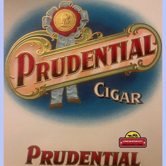 Antique Vintage Prudential Embossed Cigar Label 1900s - 1920s Advertisements Collectible Label: Exquisite Embossing &