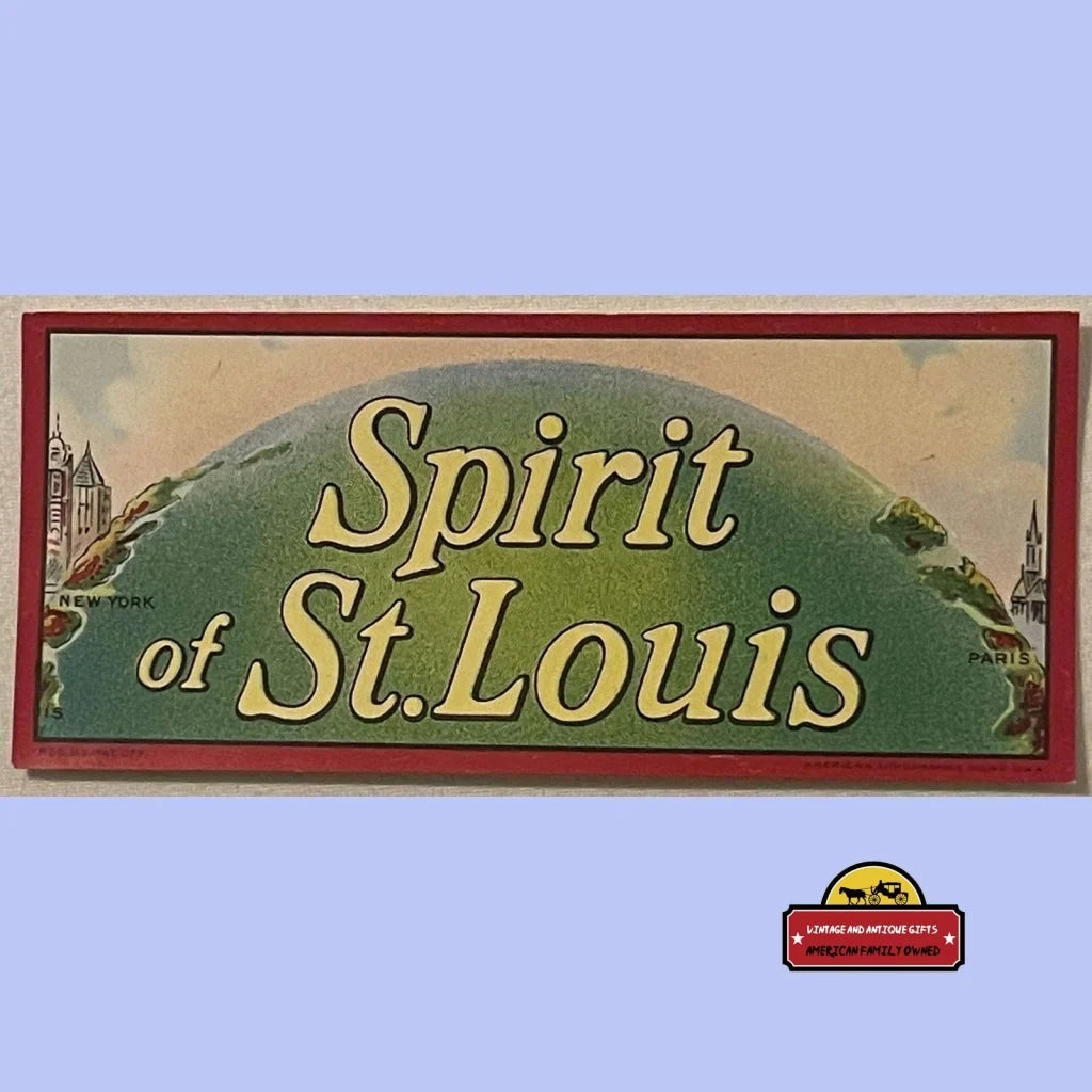 Antique Vintage Spirit Of St Louis Cigar Label 1910s - 1930s Charles Lindbergh - Advertisements - Tobacco And Labels |