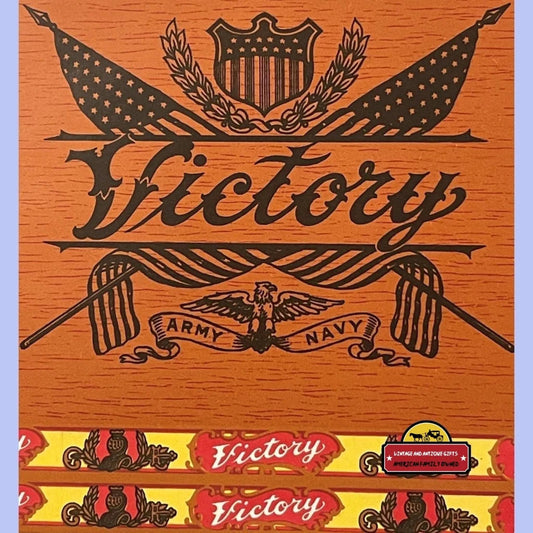 Antique Vintage Wwi Victory Army And Navy Patriotic Cigar Label 1920s - 1930s Advertisements Tobacco and Labels