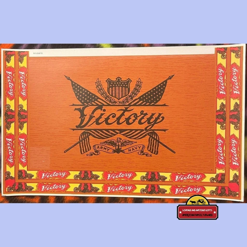 Antique Vintage Wwi Victory Army And Navy Patriotic Cigar Label 1920s - 1930s - Advertisements - Tobacco And Labels |
