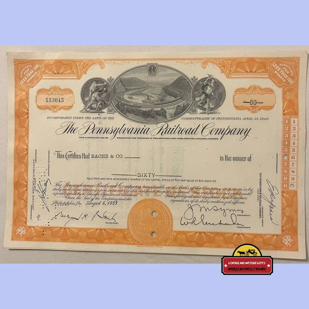 Combo 2 Vintage Monopoly Stocks Pennsylvania Railroad 1950s -1960s - Collectibles - Antique Stock And Bond Certificates.