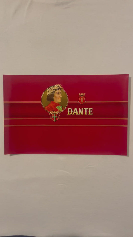 Antique Dante Alighieri Cigar Box Label Chromolithograph Gold Embossed Sulzberger-Oppenheimer InStone 100 Tobacciana 1900s American Made 🚬
