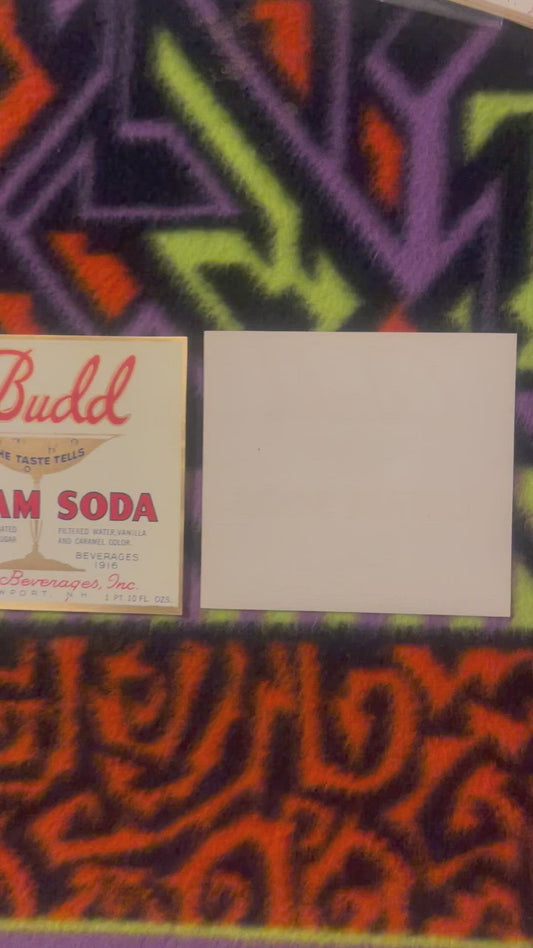 Etiqueta de soda de crema Budd vintage antigua, Newport, Nh 1920s