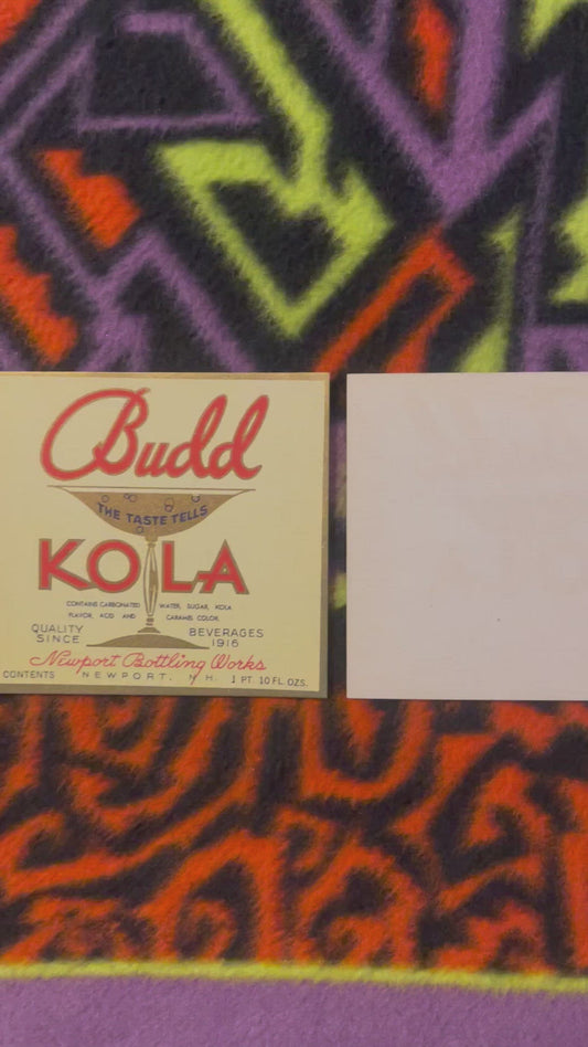 Antique Budd Kola Label from 1920s Newport NH