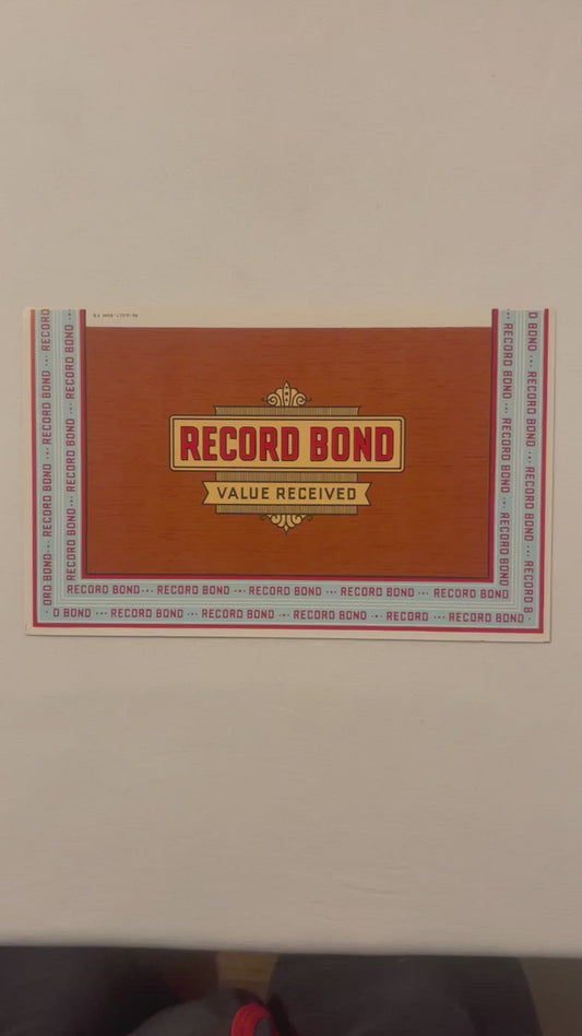 Antique Record Bond Value Received Cigar Box Label 📜 NOS c.1920s Tobacciana 🎨 Collectible Wall Art