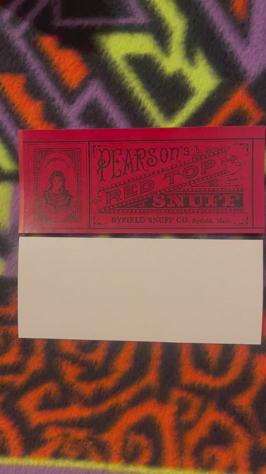Antique 1900s–1910s Pearson’s Red Top Snuff Label Byfield Snuff Co Massachusetts NOS 🍎