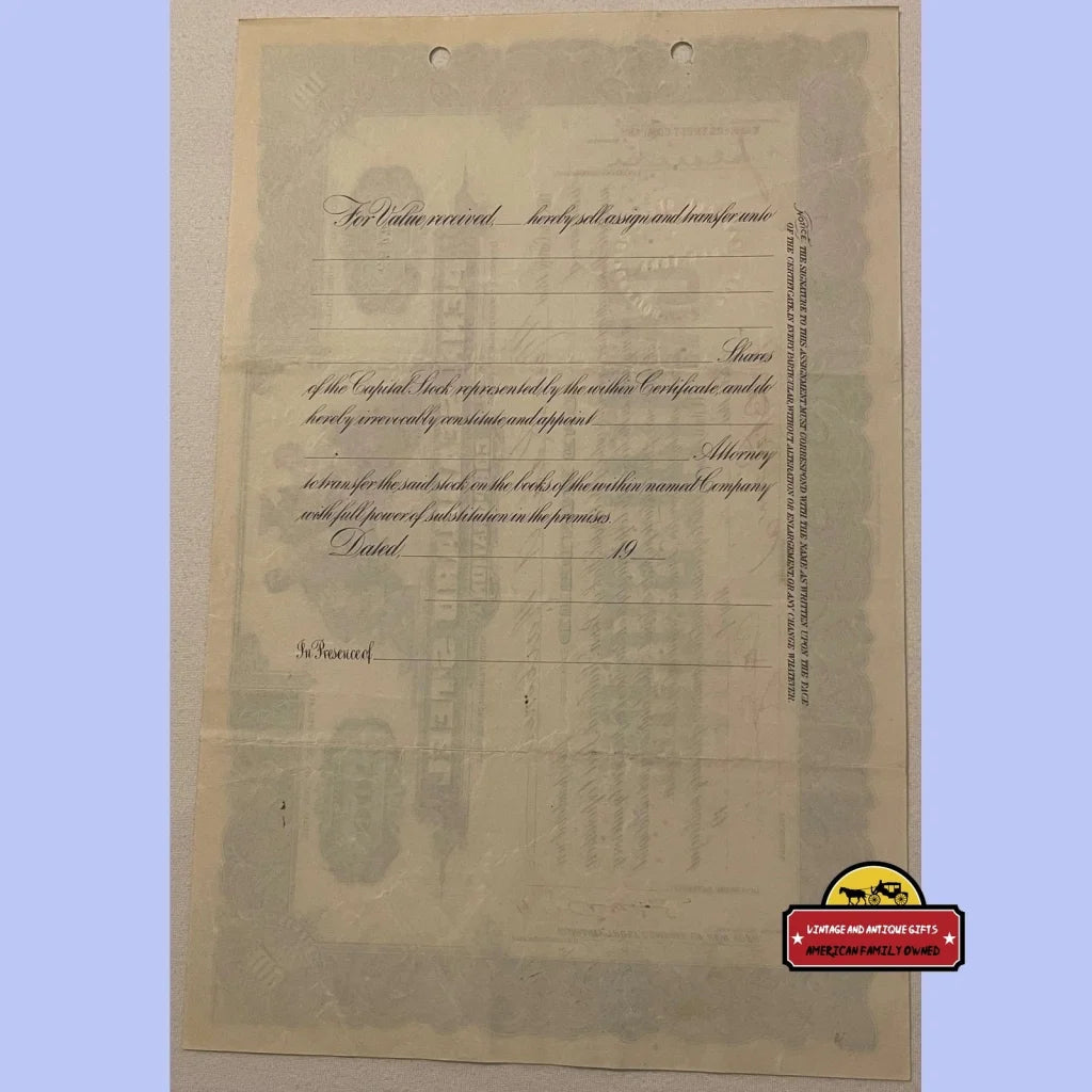 Rare Antique Penn Seaboard Steel Stock Certificate American Icon Pa De 1926 Vintage Advertisements and Bond