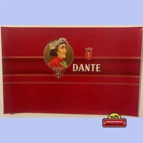 Rare Antique Vintage Dante Alighieri Embossed Cigar Label 1900s - 1920s Advertisements Tobacco and Labels | Tobacciana