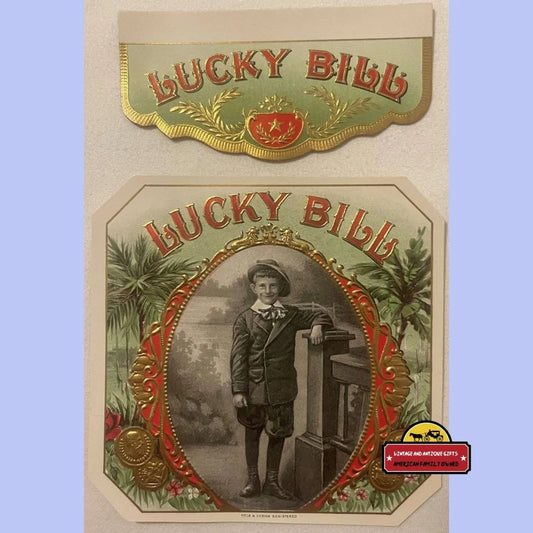 Rare Bundle Antique Vintage Lucky Bill Embossed Cigar Labels 1900s - 1920s Advertisements Tobacco and | Tobacciana