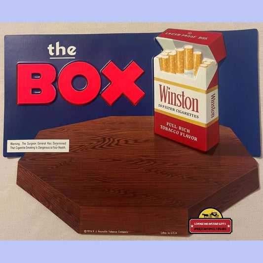 Very Rare 1974 3d Gloss Vintage Winston The Box Cigarette Sign - Store Display Advertisements and Antique Gifts Home