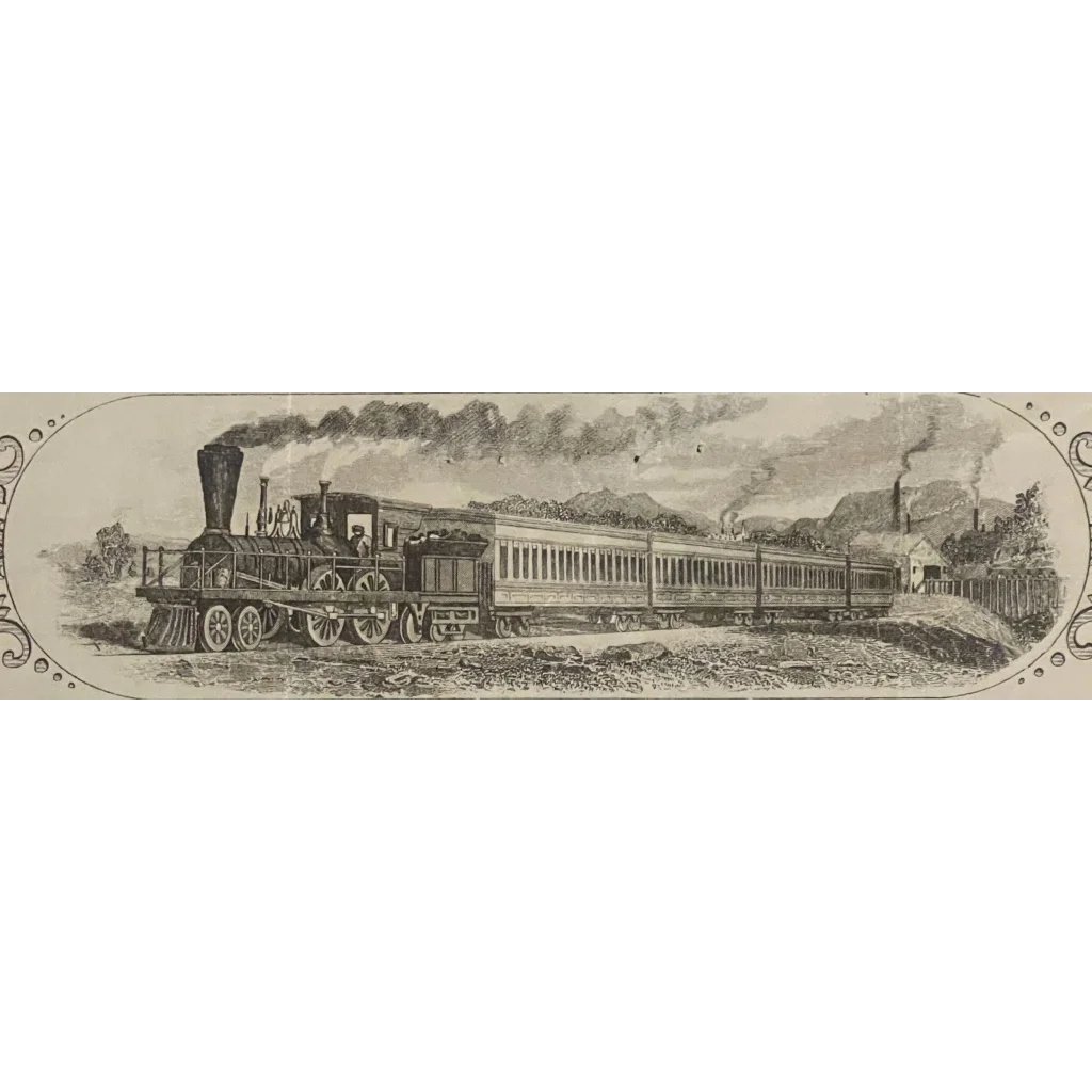 Very Rare Antique 1870s-1900s Vermont And Massachusetts Railroad Stock Certificate Collectibles Vintage and Gifts Home