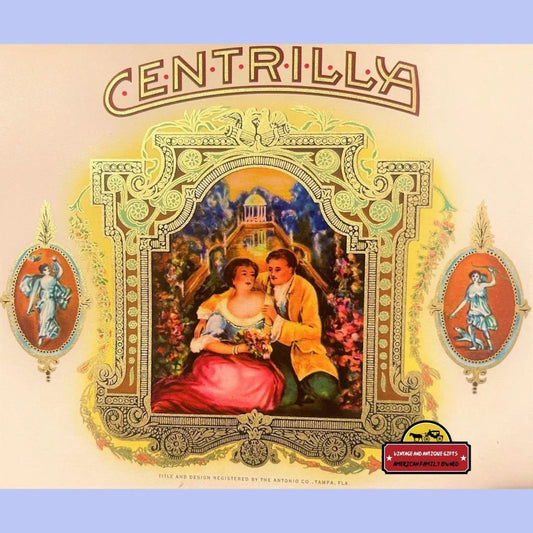 Very Rare Antique Centrilla Embossed Cigar Label Tampa Fl 1900s - 1920s Vintage Advertisements Tobacco and Labels