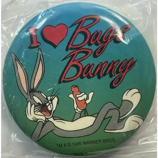 Vintage 1995 Looney Tunes Pin I Love Bugs Unopened in Package! Collectibles Antique Misc. and Memorabilia Pin:
