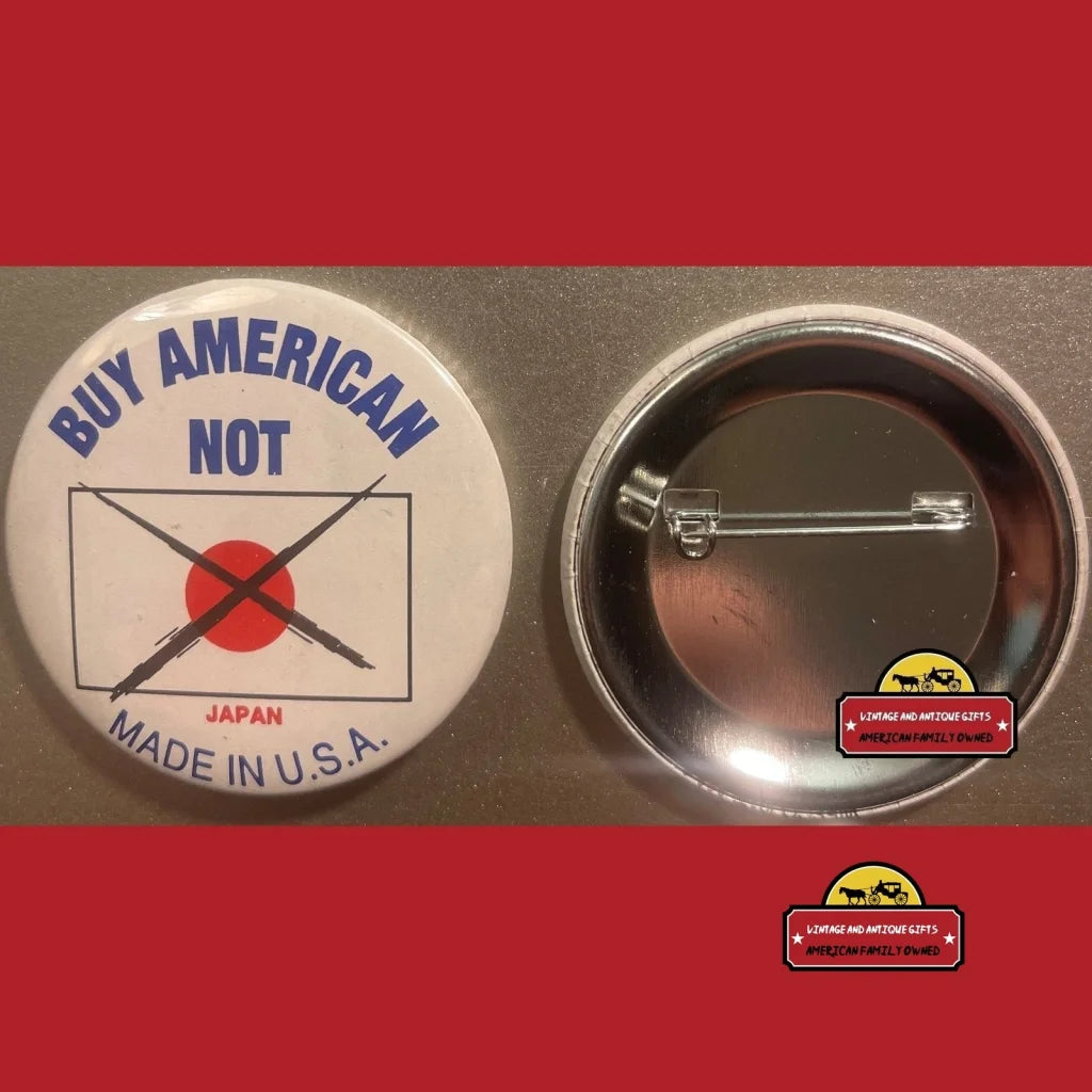 Vintage Buy American Not Japanese Pin Indianapolis In 1960s Advertisements Antique Misc. Collectibles and Memorabilia